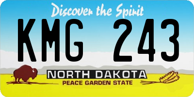 ND license plate KMG243