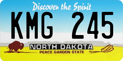 ND license plate KMG245