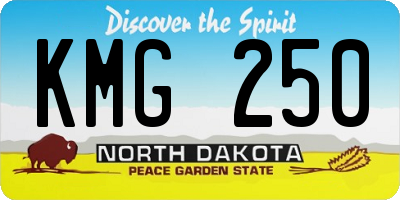 ND license plate KMG250