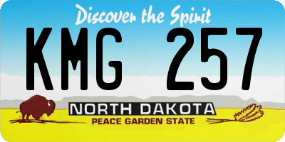 ND license plate KMG257