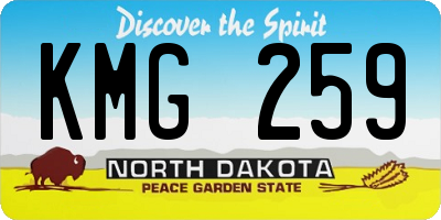 ND license plate KMG259