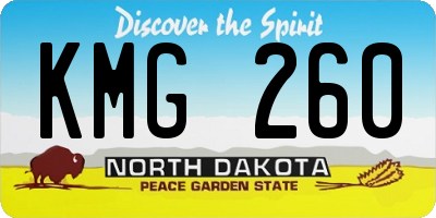 ND license plate KMG260