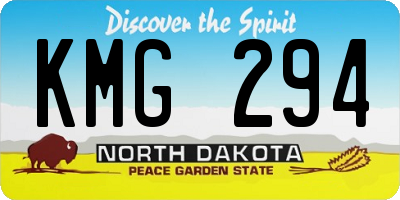 ND license plate KMG294