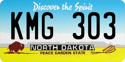 ND license plate KMG303