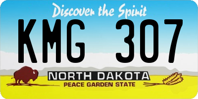 ND license plate KMG307