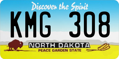 ND license plate KMG308