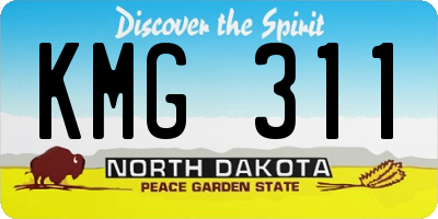 ND license plate KMG311