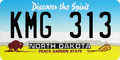 ND license plate KMG313
