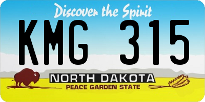 ND license plate KMG315