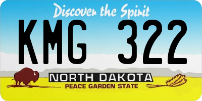 ND license plate KMG322