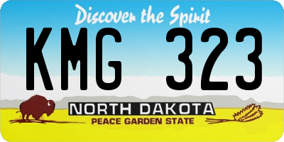 ND license plate KMG323