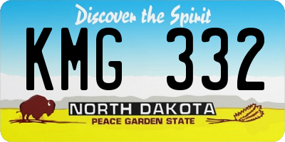 ND license plate KMG332