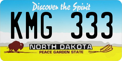 ND license plate KMG333