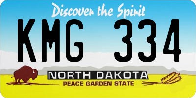 ND license plate KMG334