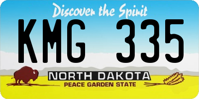 ND license plate KMG335