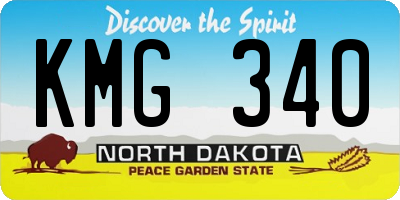 ND license plate KMG340