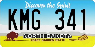 ND license plate KMG341