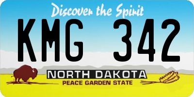 ND license plate KMG342