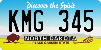 ND license plate KMG345