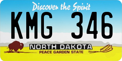 ND license plate KMG346