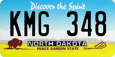 ND license plate KMG348