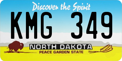 ND license plate KMG349