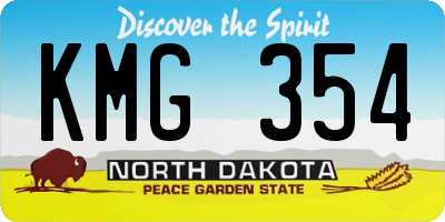ND license plate KMG354