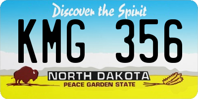 ND license plate KMG356