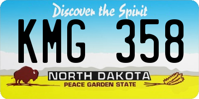 ND license plate KMG358
