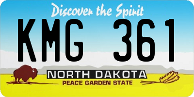 ND license plate KMG361