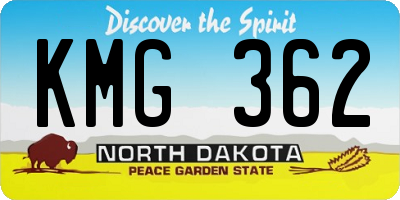 ND license plate KMG362