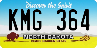 ND license plate KMG364