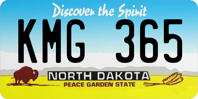 ND license plate KMG365