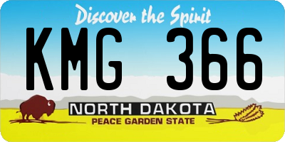 ND license plate KMG366