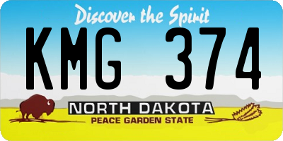 ND license plate KMG374