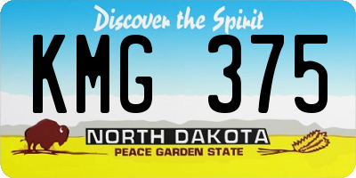 ND license plate KMG375