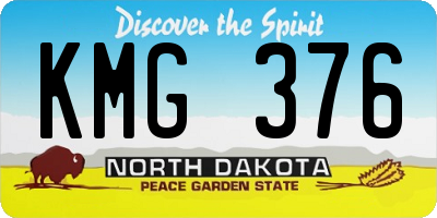 ND license plate KMG376