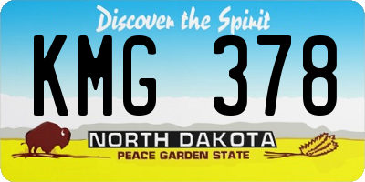 ND license plate KMG378