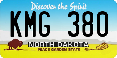 ND license plate KMG380