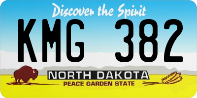 ND license plate KMG382