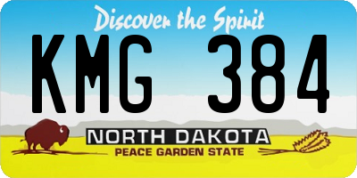 ND license plate KMG384