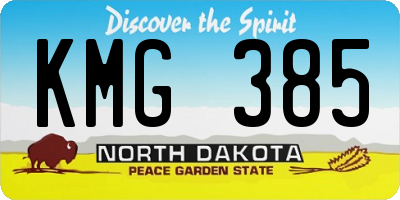 ND license plate KMG385