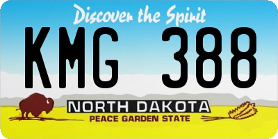 ND license plate KMG388