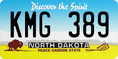 ND license plate KMG389