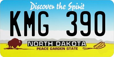 ND license plate KMG390
