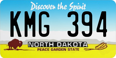 ND license plate KMG394