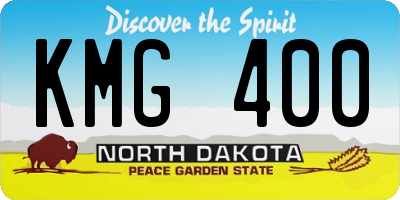 ND license plate KMG400