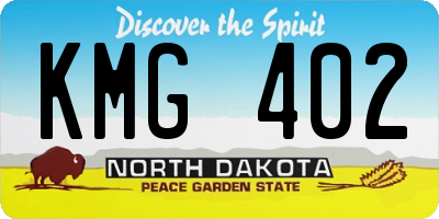 ND license plate KMG402
