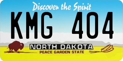 ND license plate KMG404