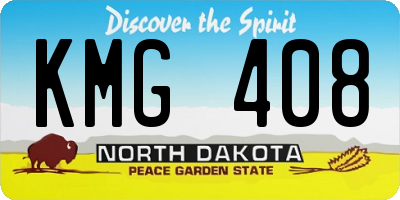 ND license plate KMG408